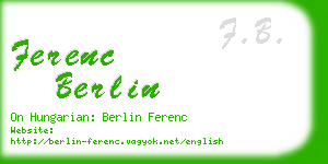 ferenc berlin business card